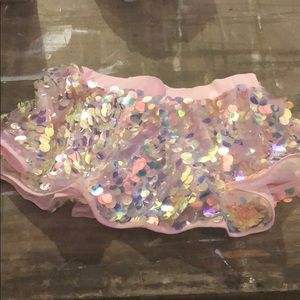 I heart raves sequin skirt